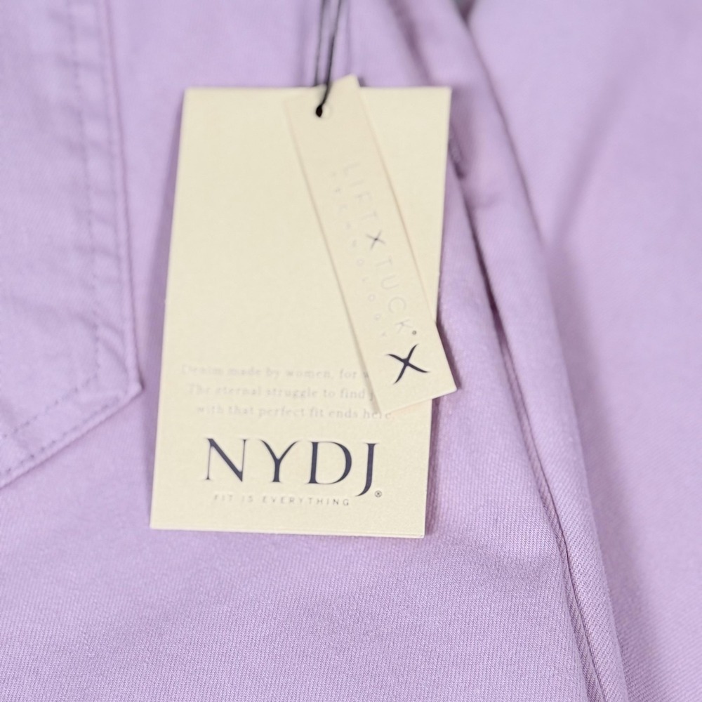 NYDJ Sheri Slim Jeans Denim Womens 4 Mauve Mist Purple Ankle Raw Hem Stretch - Picture 2 of 14